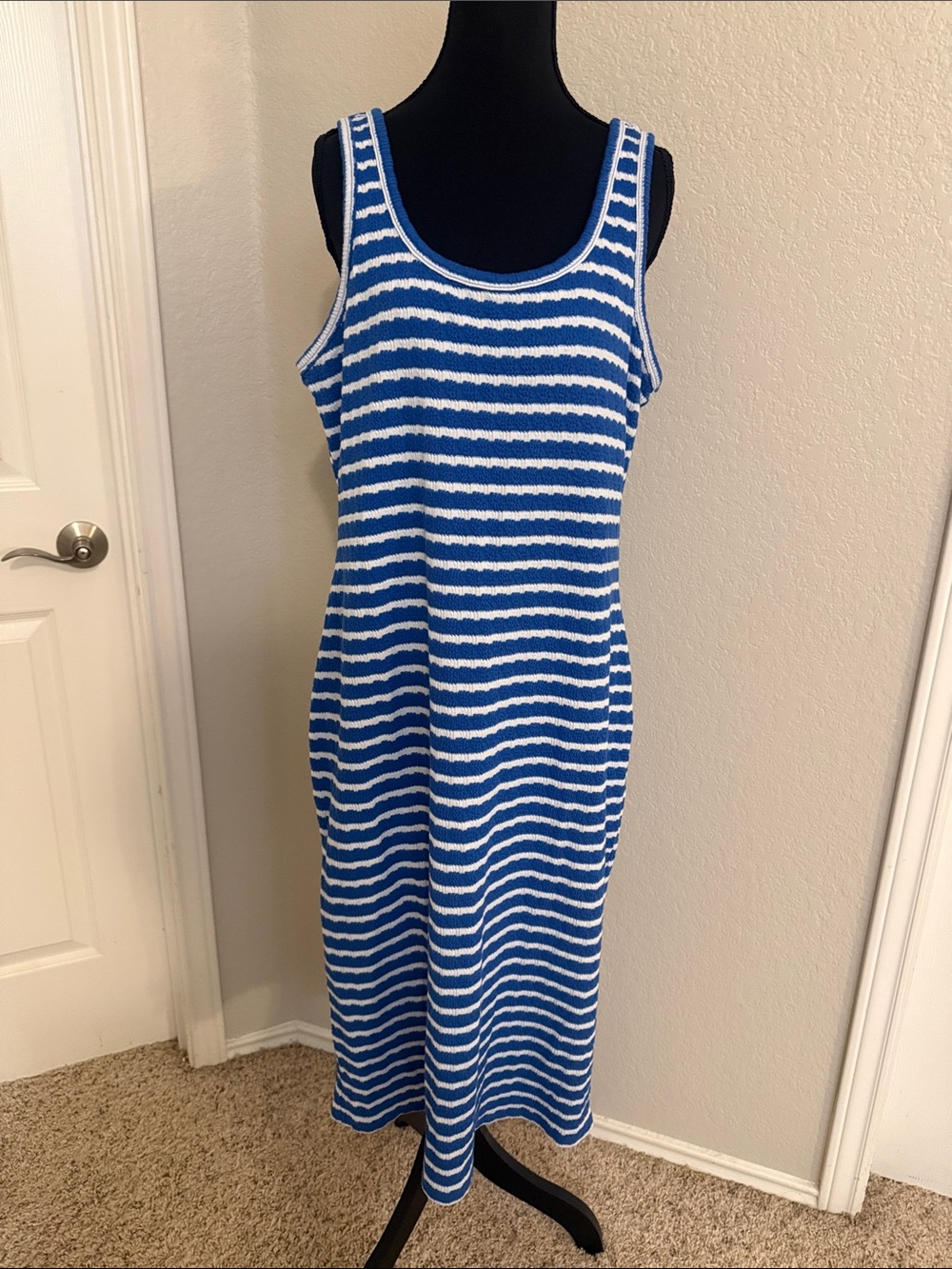 Maurice’s Royal Blue and White Striped Knit Tank Dress - Casual Summer Style